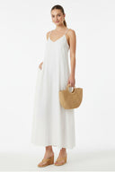 POM-POM MAXI SLEEVELESS DRESS