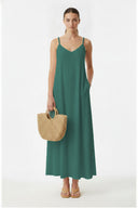 POM-POM MAXI SLEEVELESS DRESS