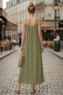 POM-POM MAXI SLEEVELESS DRESS