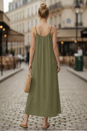POM-POM MAXI SLEEVELESS DRESS