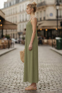 POM-POM MAXI SLEEVELESS DRESS