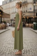 POM-POM MAXI SLEEVELESS DRESS