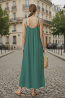 POM-POM MAXI SLEEVELESS DRESS