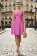 WAIST APPLIQUE DRESS