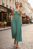 BELLA ROSA SMOCKED MAXI DRESS