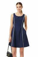 BLANKET STITCH SLEEVELESS MINI DRESS