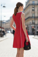 BLANKET STITCH SLEEVELESS MINI DRESS