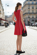 BLANKET STITCH SLEEVELESS MINI DRESS