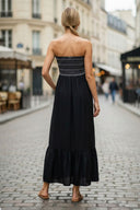 GIGI SMOCKED RUFFLE MAXI DRESS
