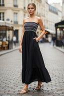 GIGI SMOCKED RUFFLE MAXI DRESS