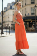 GIGI SMOCKED RUFFLE MAXI DRESS