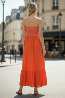 GIGI SMOCKED RUFFLE MAXI DRESS