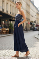 GIGI SMOCKED RUFFLE MAXI DRESS
