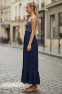 GIGI SMOCKED RUFFLE MAXI DRESS