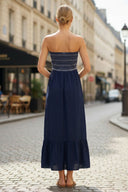 GIGI SMOCKED RUFFLE MAXI DRESS