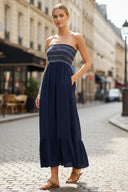 GIGI SMOCKED RUFFLE MAXI DRESS