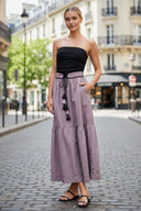 LILA BELLE TUBE MAXI DRESS WITH BELT