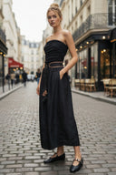 AUDREY BERREL MIDI DRESS WITH BELT