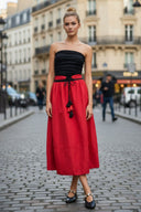 AUDREY BERREL MIDI DRESS WITH BELT