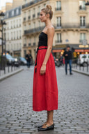 AUDREY BERREL MIDI DRESS WITH BELT