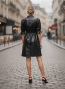 CELINE ALLIGATOR 3/4 SLEEVE ZIP UP DRESS
