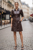 CELINE ALLIGATOR 3/4 SLEEVE ZIP UP DRESS