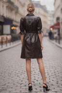 CELINE ALLIGATOR 3/4 SLEEVE ZIP UP DRESS