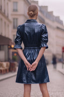 CELINE ALLIGATOR 3/4 SLEEVE ZIP UP DRESS