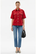 Oversized Half Sleeve Stitch Jacket