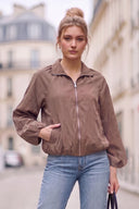 SADIE HIGH NECK ZIP UP JACKET