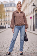 SADIE HIGH NECK ZIP UP JACKET