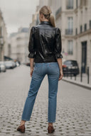 CELINE ALLIGATOR 3/4 SLEEVE ZIP UP JACKET