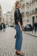 CELINE ALLIGATOR 3/4 SLEEVE ZIP UP JACKET