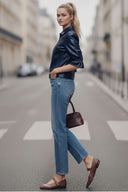 CELINE ALLIGATOR 3/4 SLEEVE ZIP UP JACKET