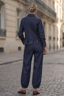 PIPER RUFFLE HEM ZIP UP DENIM JACKET