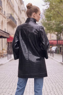 CELINE ALLIGATOR  ZIP UP COAT
