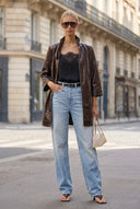 CELINE ALLIGATOR  ZIP UP COAT