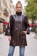 CELINE ALLIGATOR  ZIP UP COAT
