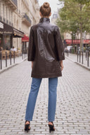 CELINE ALLIGATOR  ZIP UP COAT