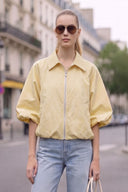 ROMY HALF BUBBLE SLEEVE ZIP UP JACKET