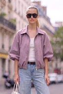ROMY HALF BUBBLE SLEEVE ZIP UP JACKET