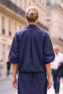 ROMY HALF BUBBLE SLEEVE ZIP UP JACKET