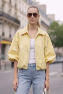 ROMY HALF BUBBLE SLEEVE ZIP UP JACKET