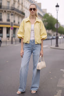 ROMY HALF BUBBLE SLEEVE ZIP UP JACKET