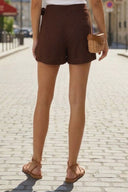 WHIPSTITCH SKIRT-STYLE LINEN SHORTS