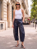 CELINE ALLIGATOR BARREL PANTS