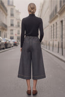 PIPER DRAWSTRING CAPRI DENIM PANTS