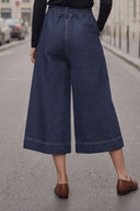 PIPER DRAWSTRING CAPRI DENIM PANTS