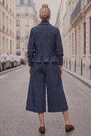 PIPER DRAWSTRING CAPRI DENIM PANTS