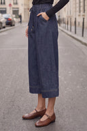 PIPER DRAWSTRING CAPRI DENIM PANTS